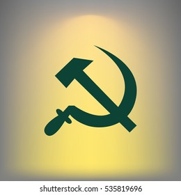 Hammer and sickle isolated stock vector icon illustration