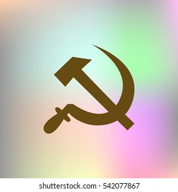 Hammer and sickle isolated stock vector icon illustration