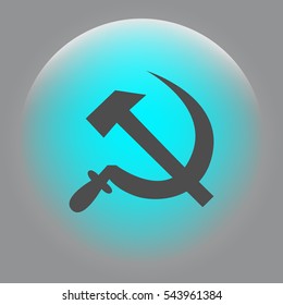 Hammer and sickle isolated stock vector icon illustration