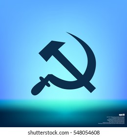 Hammer and sickle isolated stock vector icon illustration