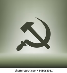 Hammer and sickle isolated stock vector icon illustration