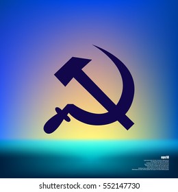 Hammer and sickle isolated stock vector icon illustration