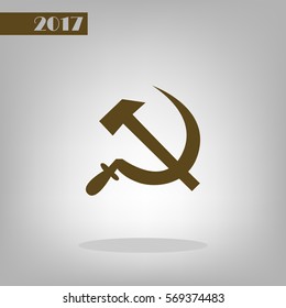 Hammer and sickle isolated stock vector icon illustration