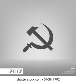 Hammer and sickle isolated stock vector icon illustration