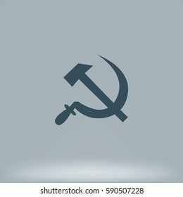 Hammer and sickle isolated stock vector icon illustration