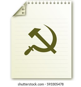 Hammer and sickle isolated stock vector icon illustration