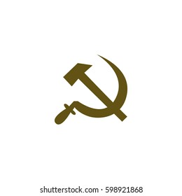 Hammer and sickle isolated stock vector icon illustration