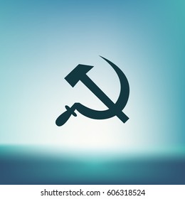 Hammer and sickle isolated stock vector icon illustration