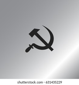 Hammer and sickle isolated stock vector icon illustration