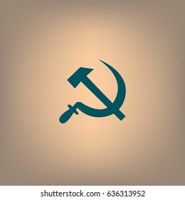 Hammer and sickle isolated stock vector icon illustration