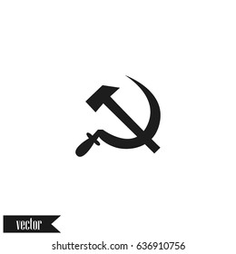 Hammer and sickle isolated stock vector icon illustration