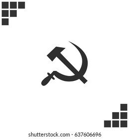 Hammer and sickle isolated stock vector icon illustration