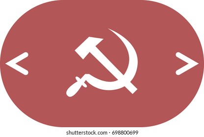 Hammer and sickle isolated stock vector icon illustration