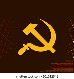 Hammer and sickle isolated vector icon illustration