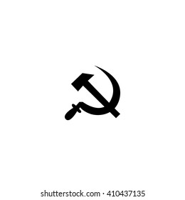 hammer and sickle isolated at white background vector illustration