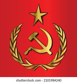 hammer and sickle red background