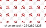hammer and sickle socialism symbol seamless pattern