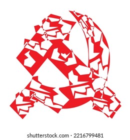 hammer and sickle symbol of the USSR. Collapse of the union