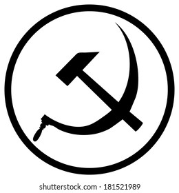 Hammer and Sickle vector icon on white