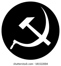 Hammer and Sickle vector icon on white