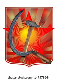 hammer and sickle vector, vector illustration
