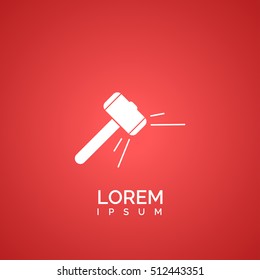 hammer sign. icon design