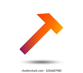 Hammer sign icon. Repair service symbol. Blurred gradient design element. Vivid graphic flat icon. Vector