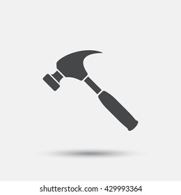 Hammer sign icon. Repair service symbol. Flat hammer web icon on white background. Vector