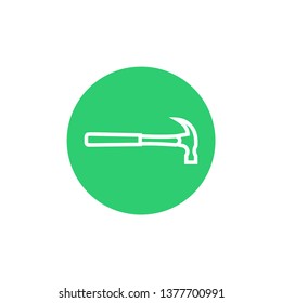 Hammer sign icon - vector