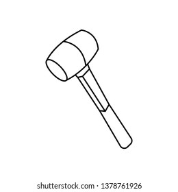 Hammer sign icon - vector