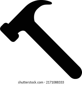 Hammer Silhouette Icon On White Background Stock Vector (Royalty Free ...