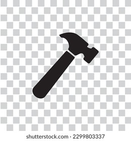 hammer silhouette icon with transparent background