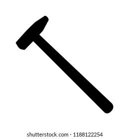 hammer silhouette isolated on white background vector illustration.