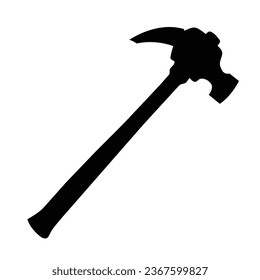 Hammer Silhouette on White Background
