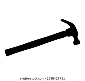 Hammer. Silhouette on a white background.