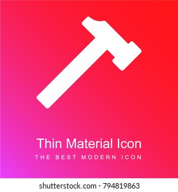 Hammer silhouette red and pink gradient material white icon minimal design