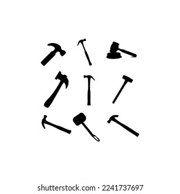 hammer silhouette set creative design