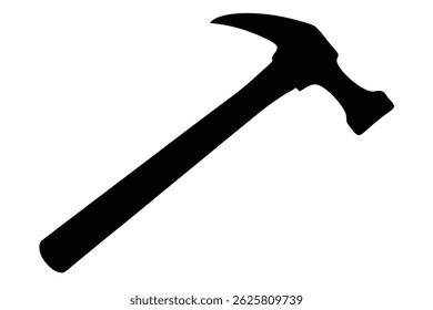 hammer silhouette vector art on white background