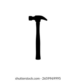 Hammer silhouette vector flat design.
