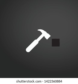 Hammer Silhouette vector icon. Hammer Silhouette concept stroke symbol design. Thin graphic elements vector illustration, outline pattern for your web site design, logo, UI. EPS 10.