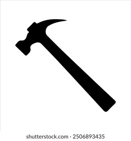 Hammer silhouette vector illustration on white background
