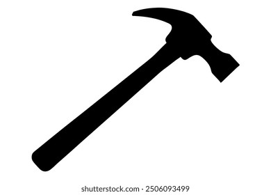 hammer silhouette vector with white background