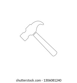 hammer. simple flat vector icon illustration. outline line symbol - editable stroke