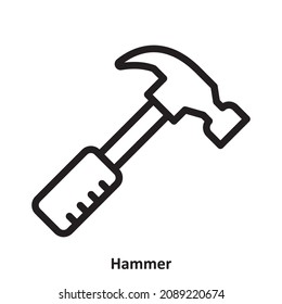 Hammer. einfaches Icon-Design, das am besten für Banner, Flayer oder Webanwendungen verwendet wird. Bearbeitbarer Strich mit EPS10-Dateiformat