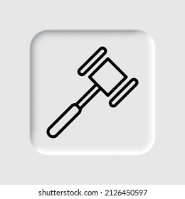 Hammer simple icon. Flat desing. Neumorphism design.ai