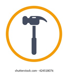 Hammer simple silhouette icon.
