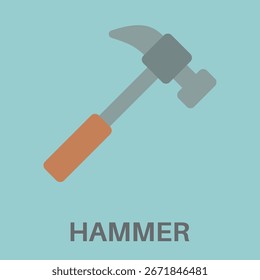 Icono de diseño plano de estilo simple de martillo