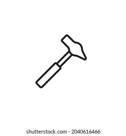 Hammer simple thin line icon vector illustration