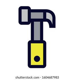 Hammer. Simple Vector Color Icon.