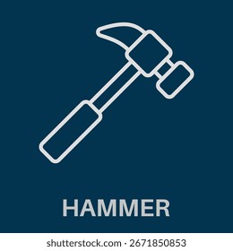Hammer Simple White Style Design Icon